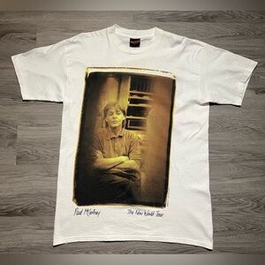 1993 Paul McCartney The New World Tour White double sided T‑Shirt  Brockum large